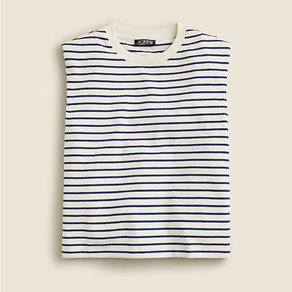 Jcrew Structured muscle T-shirt in stripe mariner cotton BY400